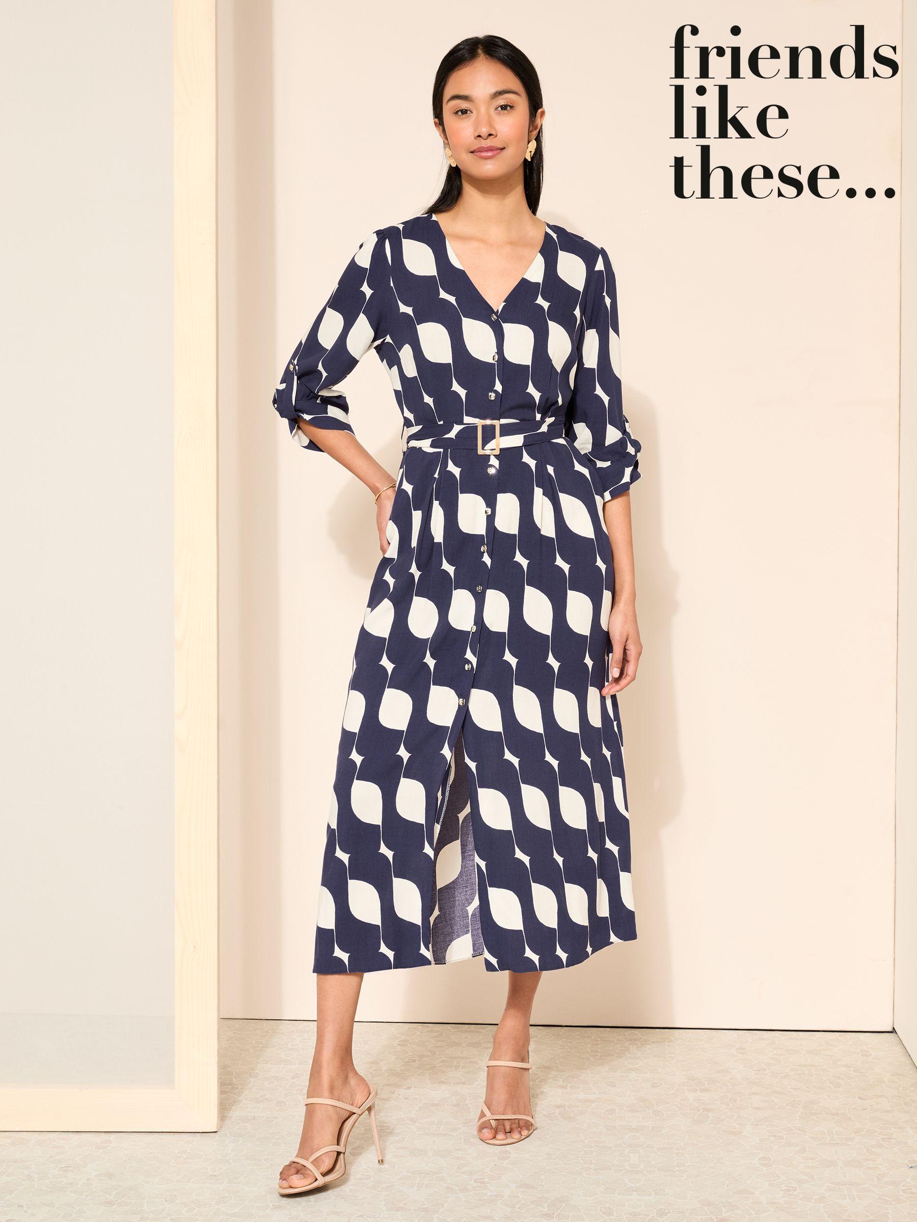 Navy blue midi shirt dress online