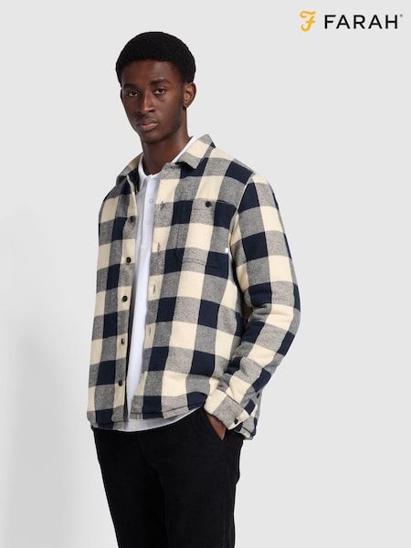 Farah Grey Veneto Relaxed Fit Long Sleeve Wadded Overshirt (964024) | €77