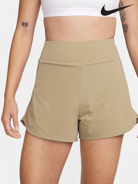 Nike Beige Dri-FIT Bliss High-Waisted 3" Brief-Lined Shorts (964052) | €24