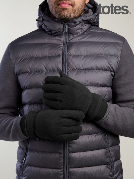 Black - Regular Totes Fleece Gloves With Smartouch