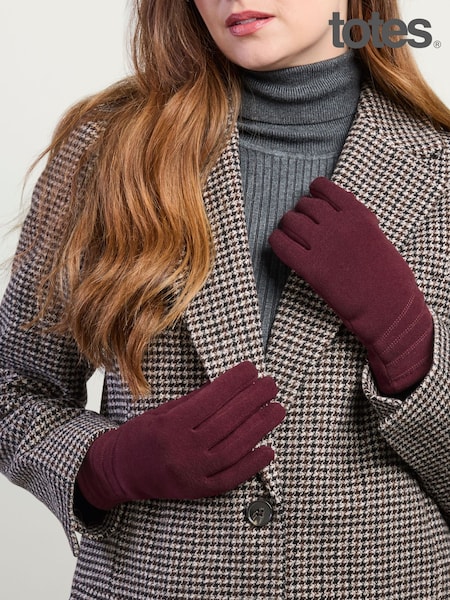 אדום - Totes Thermal Gloves With Smartouch
