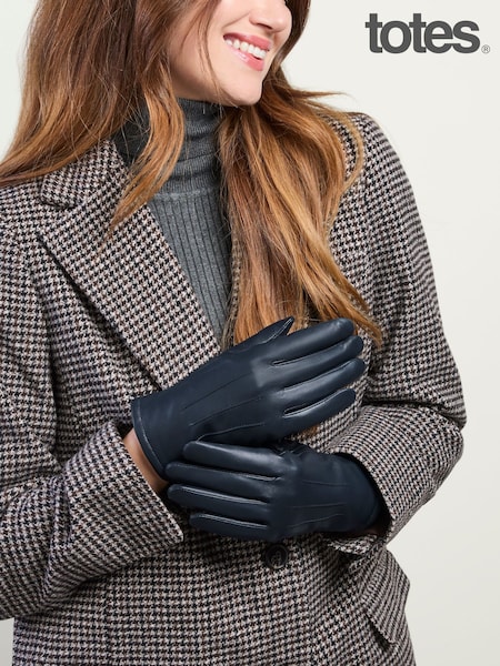 Plavo - Totes 3 Point Leather Gloves With Smartouch And Water Repellent Finish