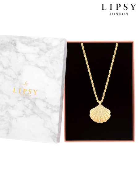 Lipsy Jewellery Gold Tone Oversized Shell Necklace - Gift Boxed (964549) | €32