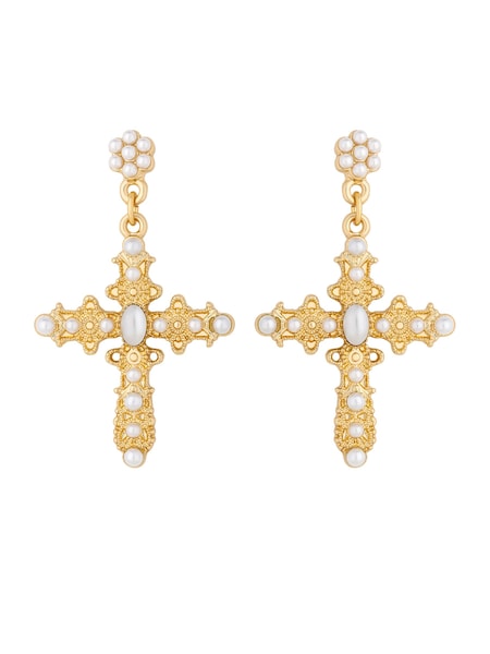 Lipsy Jewellery Gold Tone Cross Earrings (964578) | €11