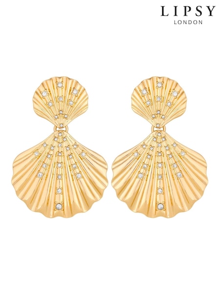 Lipsy Jewellery Gold Tone Oversized Shell Earrings (964621) | €25