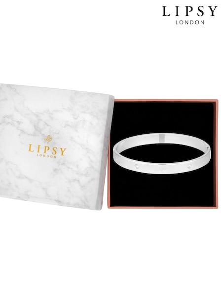 Lipsy Jewellery Silver Tone Heart Bangle Gift Boxed Bracelet (964706) | €32