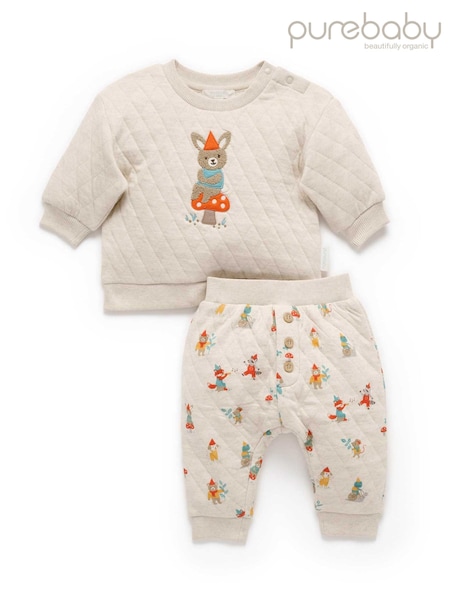 Natural - Purebaby Quilted Track Set