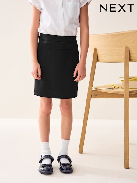 Black Pull-On Jersey Stretch School Pencil Skirt (3-18yrs) (964845) | AED30 - AED66