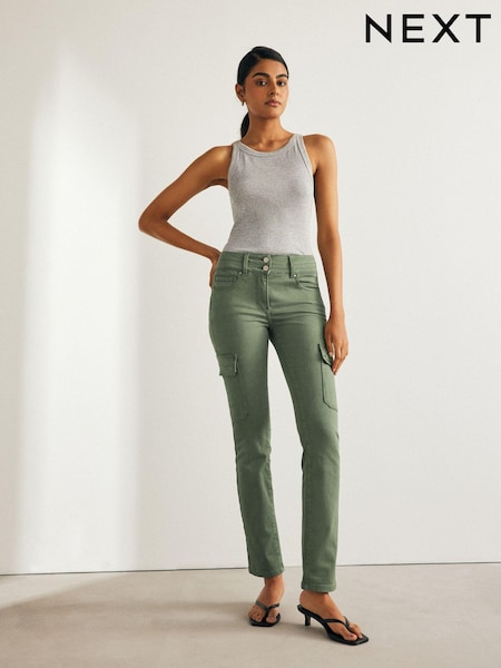 Khaki Green Lift Slim And Shape Cargo Slim Jeans (964958) | €17