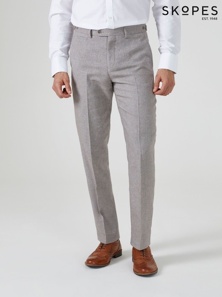 Natural - Skopes Taioare Fit Jude Tweed Pantaloni de costum (965260) | 588 LEI