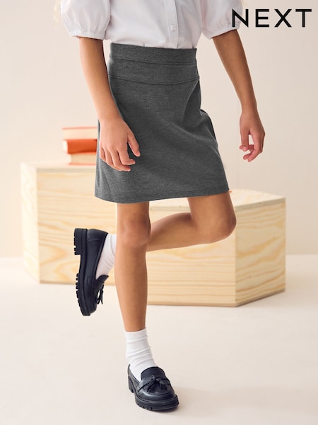 Grey Pull-On Jersey Stretch School Pencil Skirt (3-18yrs) (965379) | AED30 - AED56