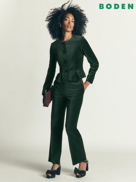 Green - Boden Canonbury Velvet Trousers