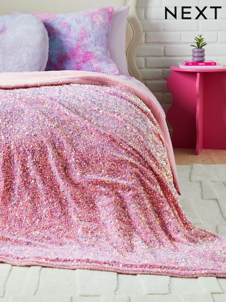 Pink Sequin Super Soft Fleece Throw Blanket (965577) | $76