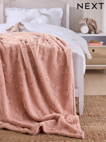 Pink Bow Supersoft Fleece Throw Blanket (965584) | €25