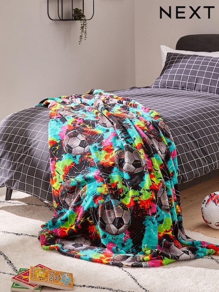 Multi Bright Football Super Soft Fleece Throw Blanket (965600) | $22 - $34