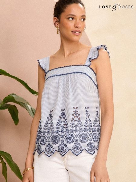 Love & Roses Square Neck Ruffle Cami Top (965828) | 129 LEI