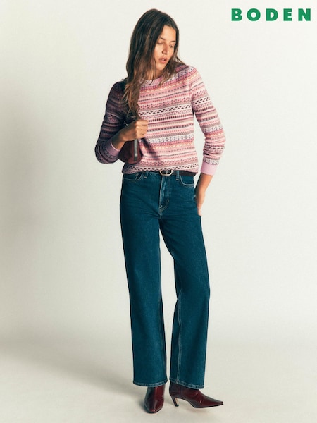 Roz - Pulover cu model fairisle Boden Edie