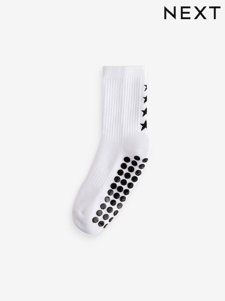 White Cotton Rich Ankle Grip Socks 1 Pack (966556) | AED18 - AED23