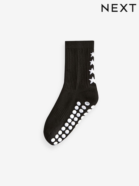 Black Cotton Rich Ankle Grip Socks 1 Pack (966559) | AED18 - AED23