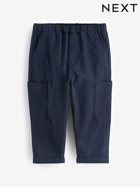 Navy Side Pocket 100% Cotton Pull On Trousers (3mths-7yrs) (966785) | €13 - €16