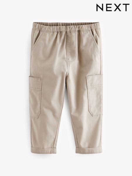 Neutral Cream Side Pocket 100% Cotton Pull On Trousers (3mths-7yrs) (966834) | €13 - €16
