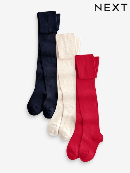 Rot Marineblau und Cream - 3 Pack Cotton Rich Tights (967129) | 14 € - 21 €