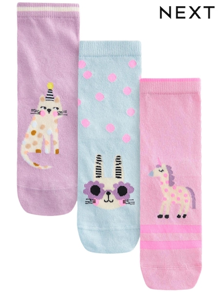 Več - Cotton Rich Character Ankle Socks 3 Pack (967392) | € 4 - € 6