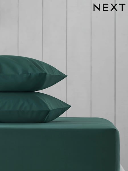 Green Dark Cotton Rich Deep Fitted Sheet (967595) | €13 - €21
