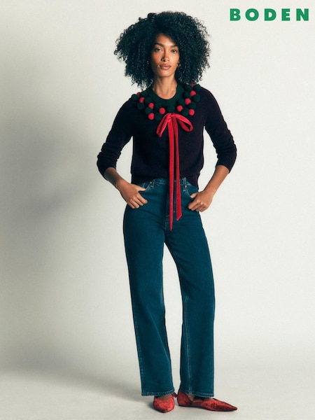 Niebieski - Boden Mae Fair Isle Cardigan