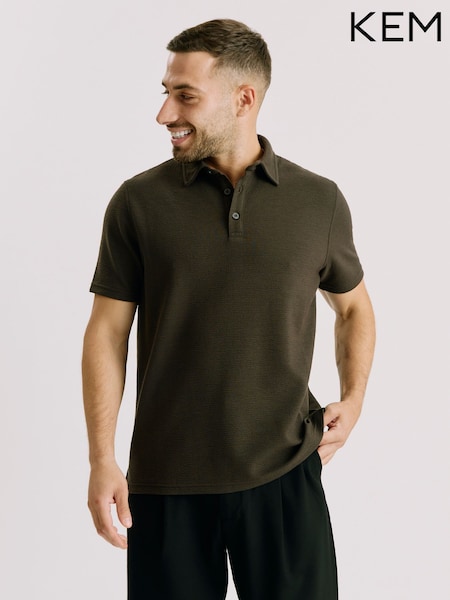 أخضر - Regular Kem Collection Textured Polo Shirt