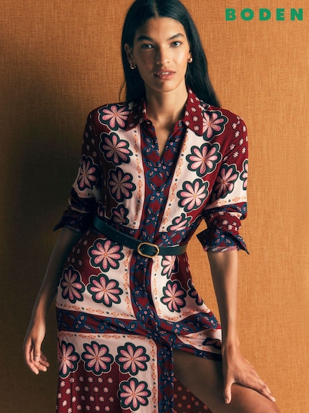 Червоний - Boden Joanna Midi Shirt Dress
