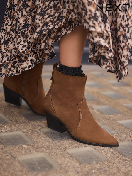 Tan Brown Standard/Wide Fit Forever Comfort® Cowboy Ankle Boots (968445) | €53