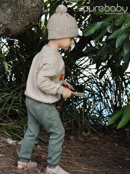 Green - Purebaby Slouchy Track Pants With Pockets