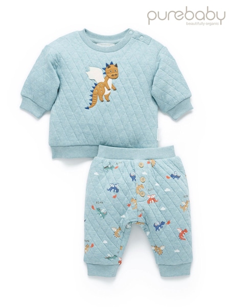 Blue - Purebaby Quilted Track Set