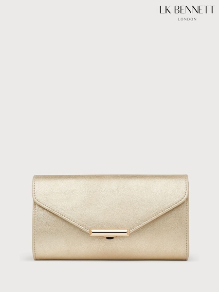 LK Bennett Gold Lucy Envelope Clutch (968679) | €228