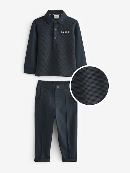 Marineblau - Baker by Ted Baker Textured Polo Shirt and Trousers Set (969301) | 20 € - 24 €