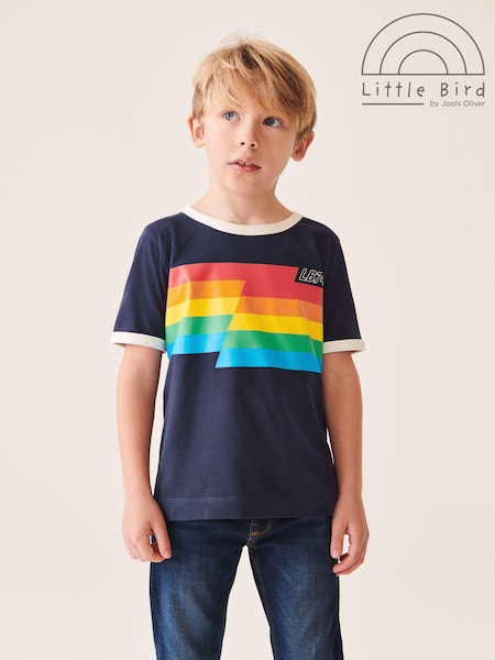 Little Bird by Jools Oliver Navy/Ecru Stripe Short Sleeve Raglan Colourful 100% Cotton T-Shirt (969327) | €7 - €9
