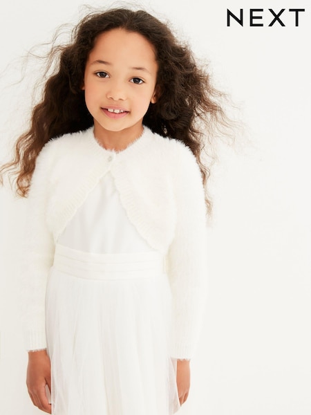 Ecru White Fluffy Shrug Cardigan (12mths-16yrs) (969842) | €25 - €32