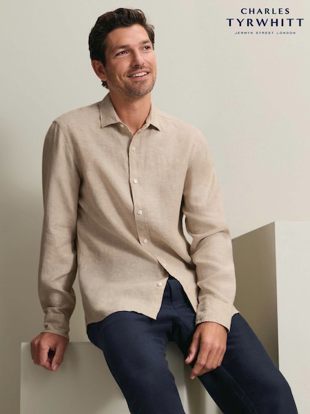 Табиғи сұлы жармасы - Regular Charles Tyrwhitt Pure Linen Classic Fit Shirt