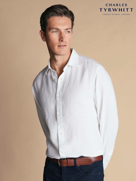 White - Regular Charles Tyrwhitt Pure Linen Classic Fit Shirt