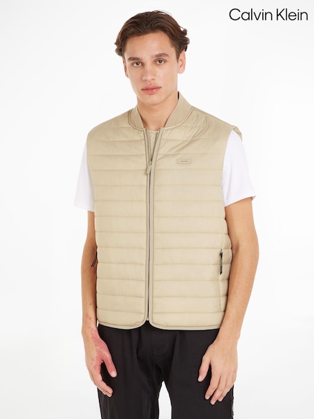 Calvin Klein Cream Quilted Crinkle Vest (970502) | €83