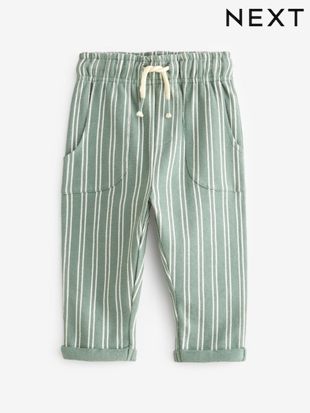 Light Blue/Teal Lightweight 100% Cotton Stripe Jersey Joggers (3mths-7yrs) (970535) | € 7 - € 9