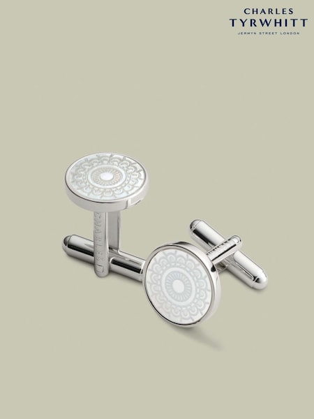 Grey - Regular Charles Tyrwhitt Mother Of Pearl Patterned Cufflink