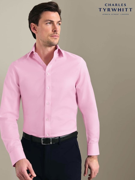 Pink - Regular Charles Tyrwhitt Non-iron Twill Classic Fit Shirt