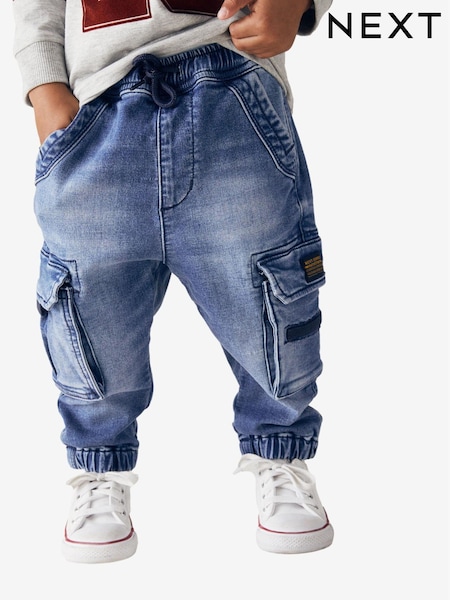 Mid Blue Comfort Cargo Jeans (3mths-7yrs) (971047) | 3,290 ISK - 3,725 ISK