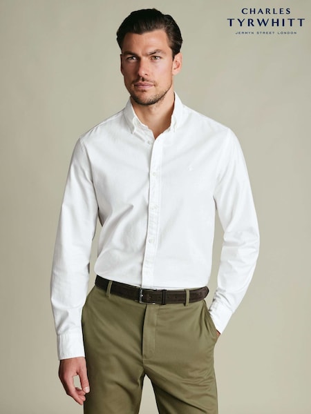 Balts - Regular Charles Tyrwhitt Extra Slim Fit Plain Button Down Stretch Washed 100% Cotton Oxford Shirt