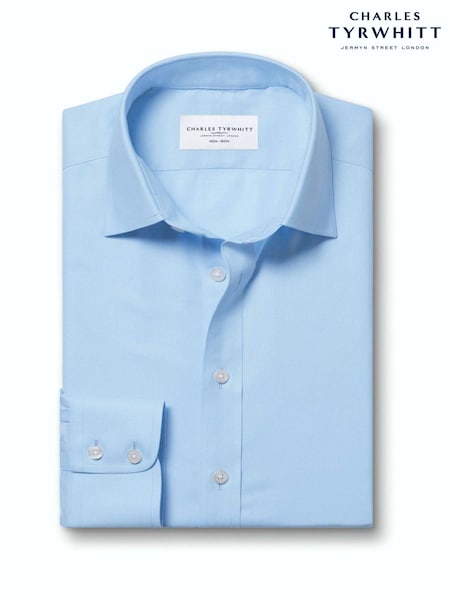 Light Blue - Regular Charles Tyrwhitt Non-iron Twill Classic Fit Shirt