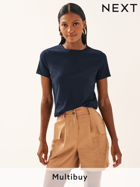 Laivasto Sininen - The Everyday Pyöreä kaula-aukko Cotton Rich Lyhyt hiha T-paita (971477) | €7