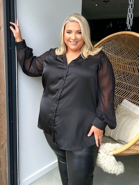 In The Style Black Jess Millichamp Mesh Panel Shirt (971728) | €21.50