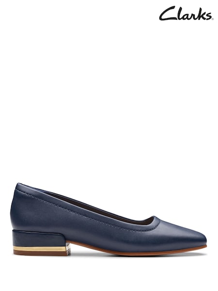Clarks Blue Leather Seren30 Court Shoes (971809) | €51
